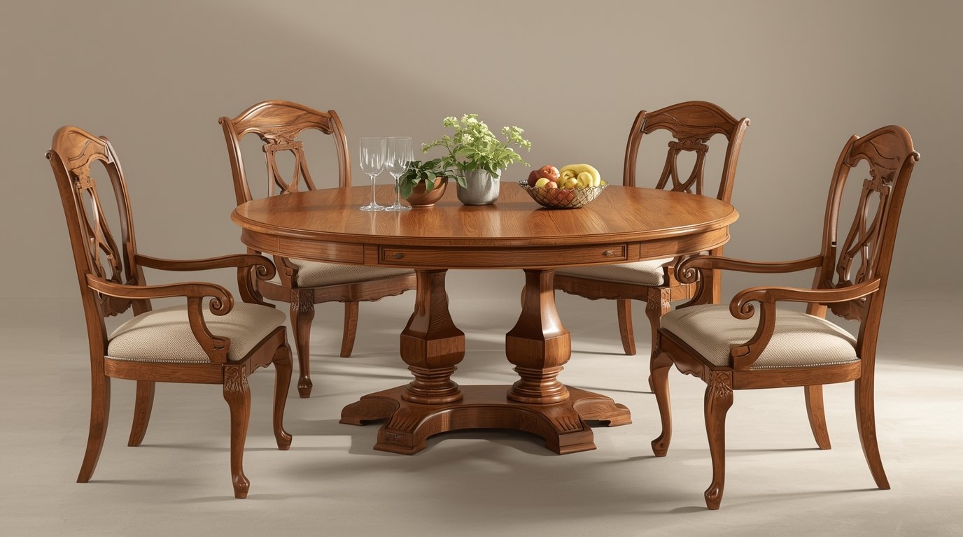 Handcrafted wooden dining table by Squibmlix
