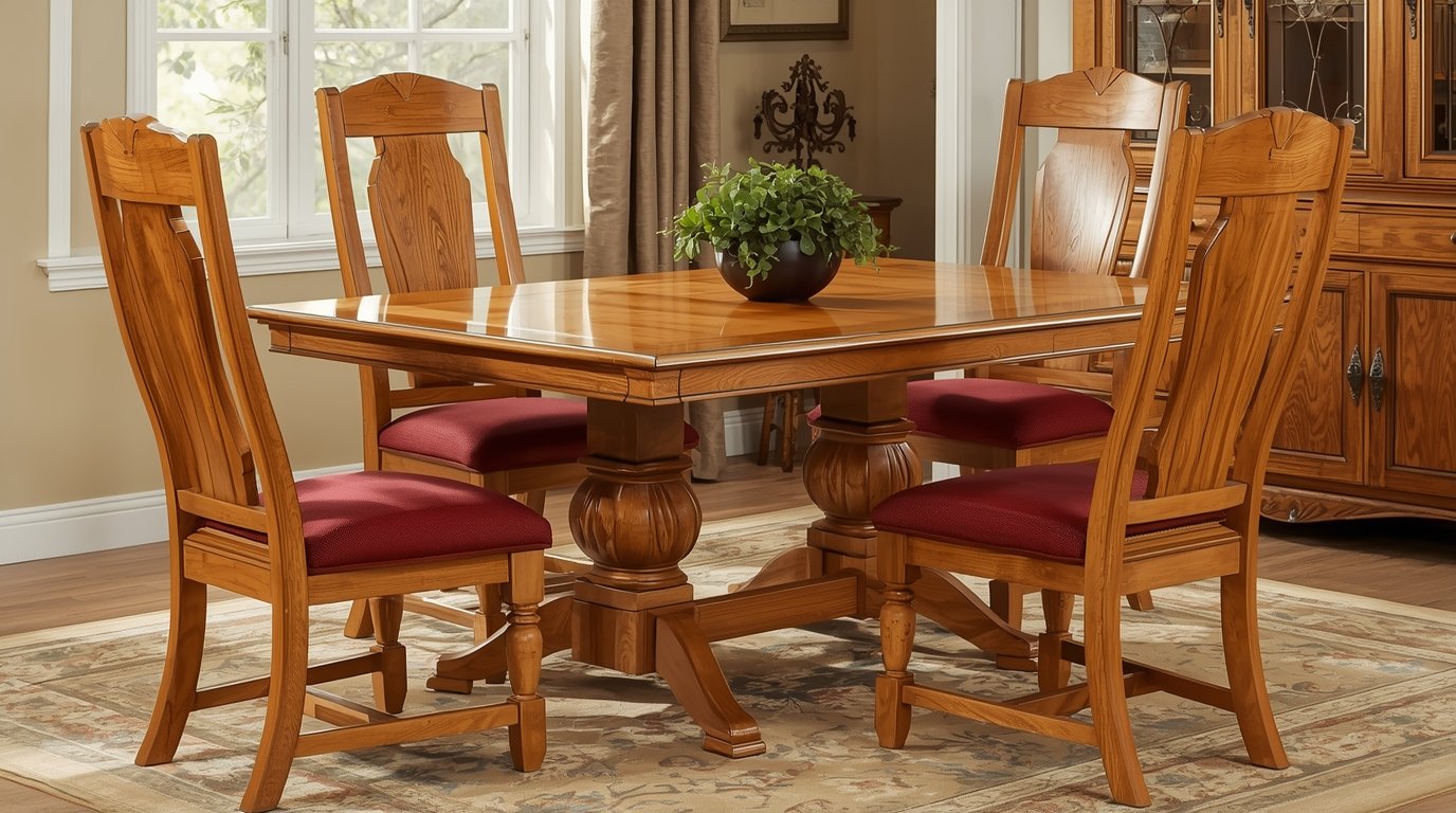 Handcrafted wooden dining table by Squibmlix