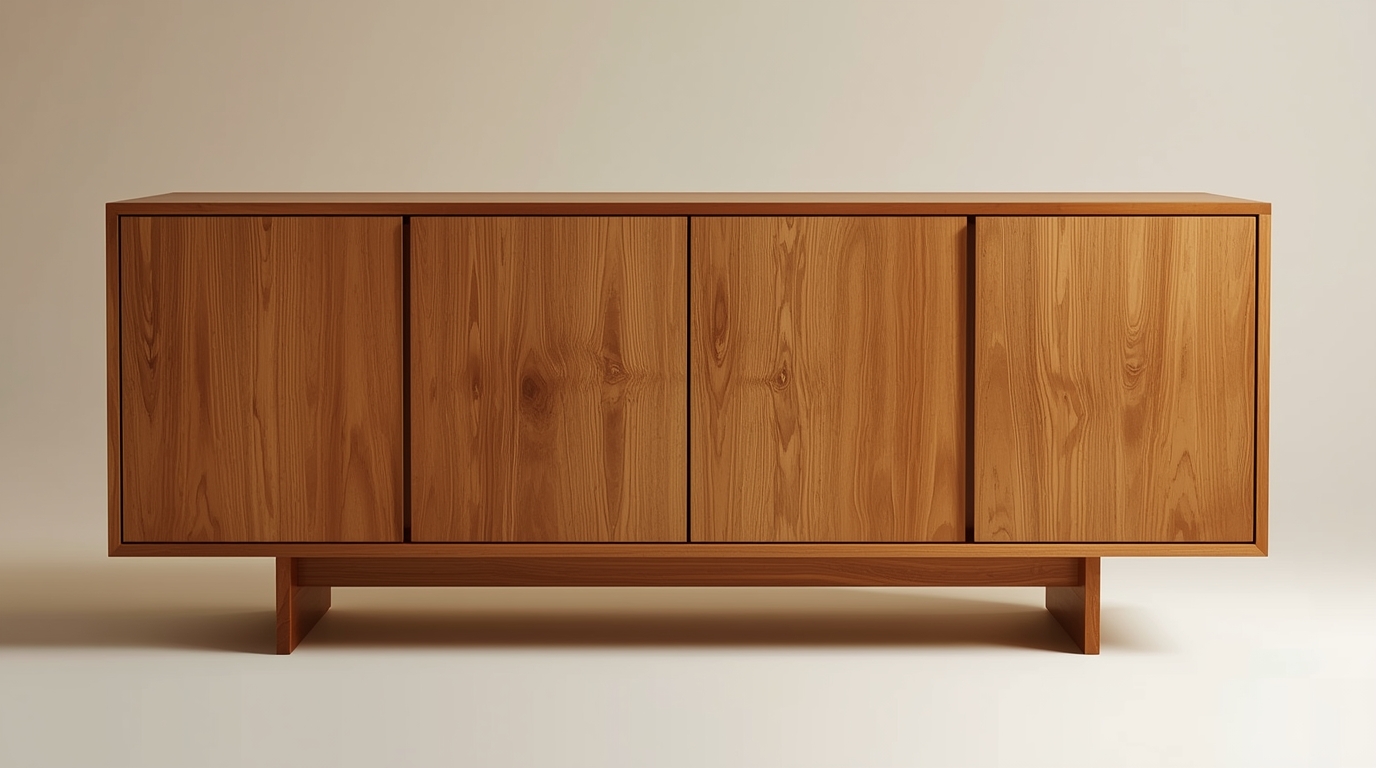 Custom wooden cabinet with natural finish by Squibmlix